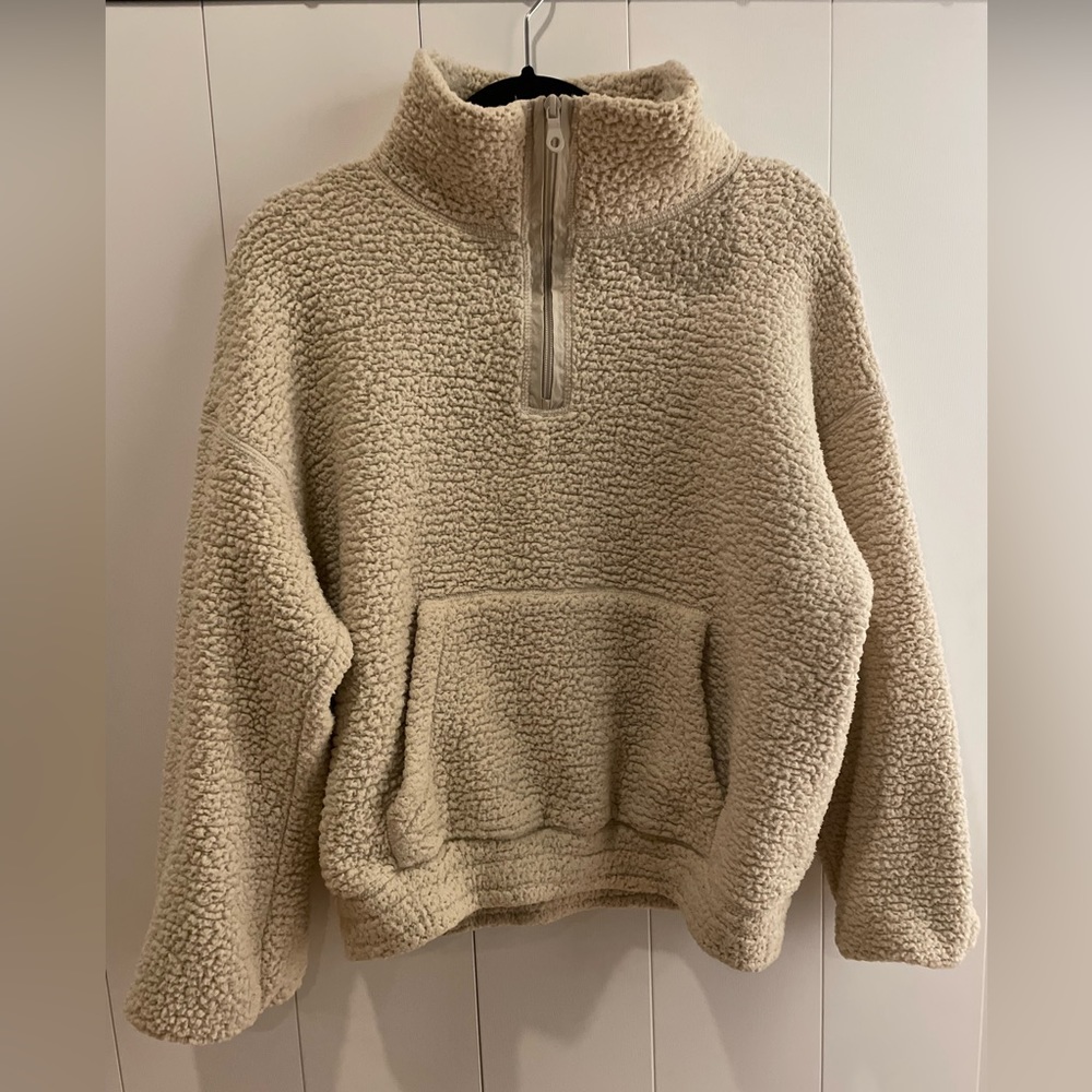 Aerie Sherpa Quarter Zip Pullover - Medium